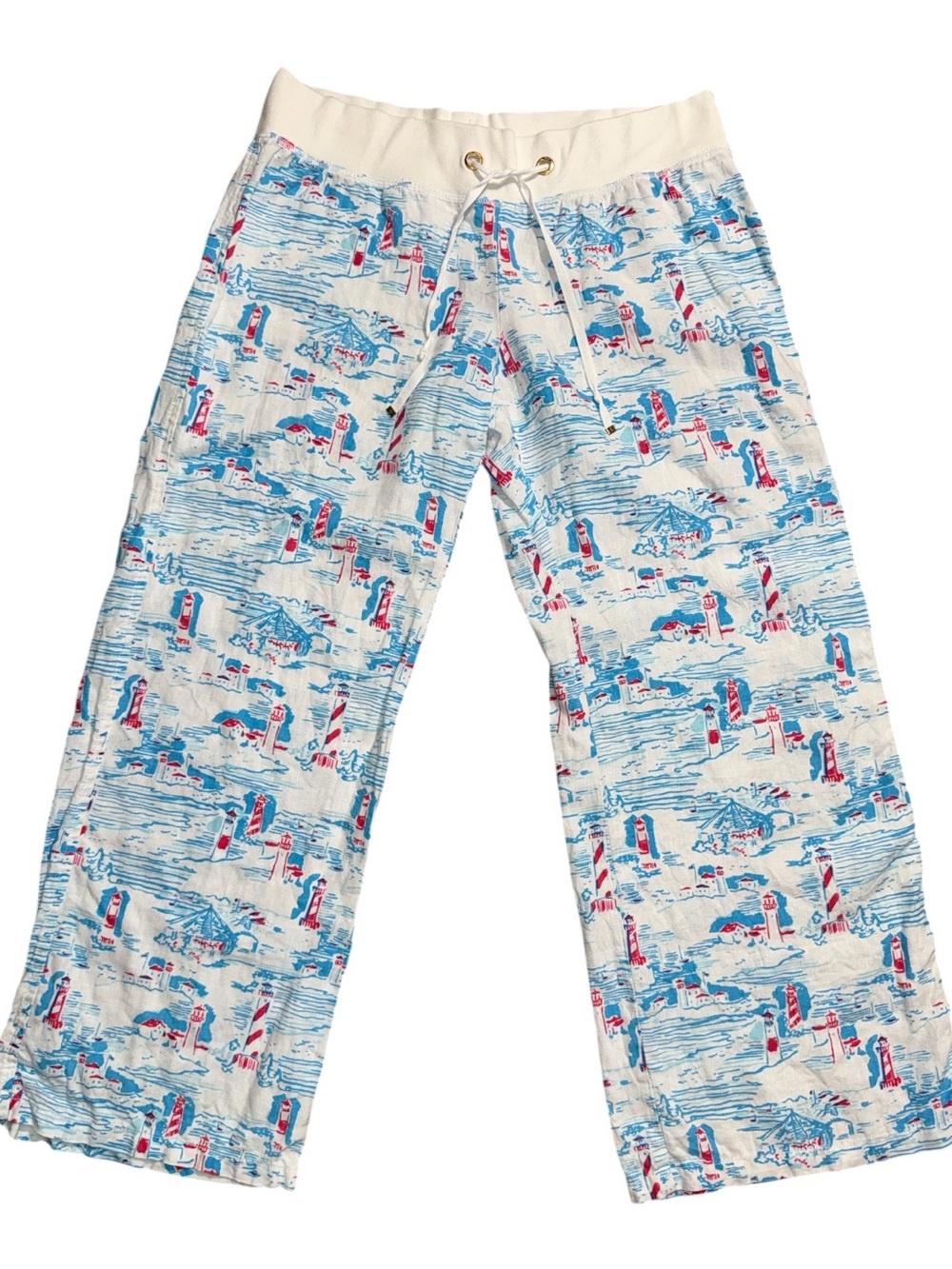 Lilly Pulitzer XL Linen Vintage Highly Collectible “ Watch Out” Lighthouse Print